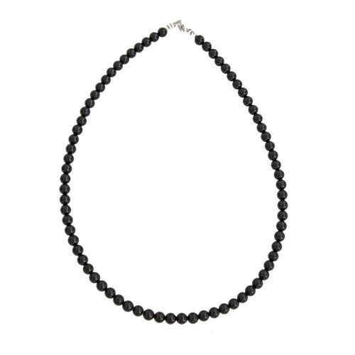 Collier Onyx - Pierres boules 6mm - 39 cm- Fermoir or