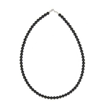 Collier Onyx - Pierres boules 6mm - 39 cm- Fermoir or 2