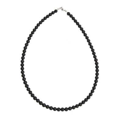 Collier Onyx - Pierres boules 6mm - 48 cm- Fermoir or