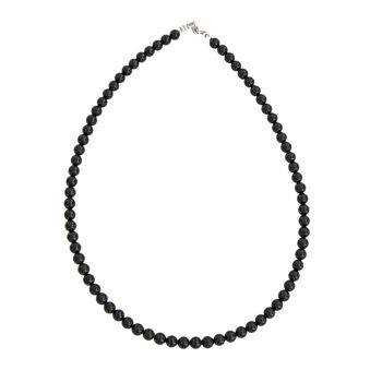 Collier Onyx - Pierres boules 6mm - 78 cm- Fermoir or 1