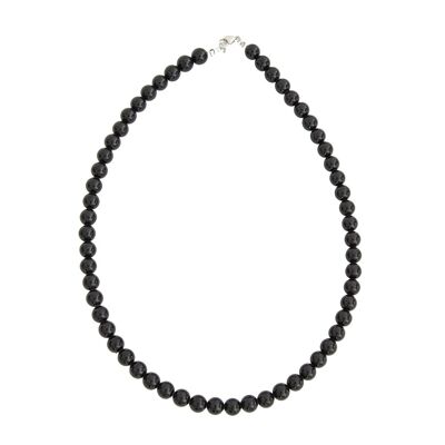 Onyx necklace - 8mm ball stones - 39 cm - Gold clasp