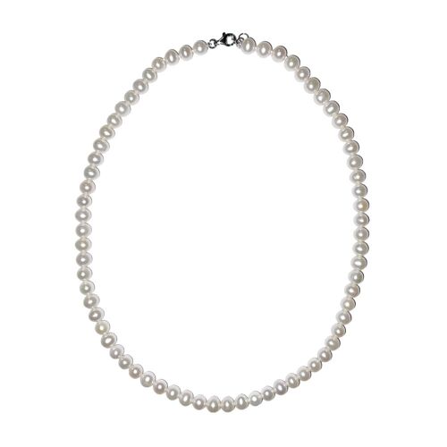 Collier Perles d'eau douce blanches - Perles boules 7mm - 70