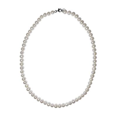 White freshwater pearl necklace - 7mm ball pearls - 70