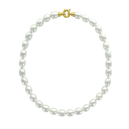Collier Perles de Majorque blanches - Baroque