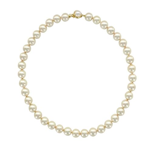 Collier Perles de Majorque blanches - Perles boules 10mm - 42