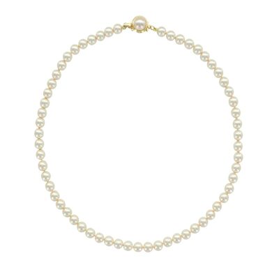 Collier Perles de Majorque blanches - Perles boules 6mm - 50