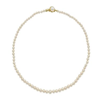 Collana di perle bianche di Maiorca - Pietre a sfera 4/6mm - 45 cm