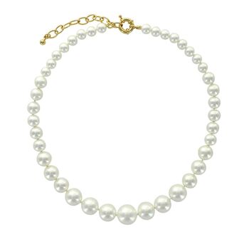 Collier Perles de Majorque blanches - Pierres boules 8/14mm 2