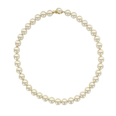 Weiße mallorquinische Perlenkette – 8 mm Kugelsteine – 40