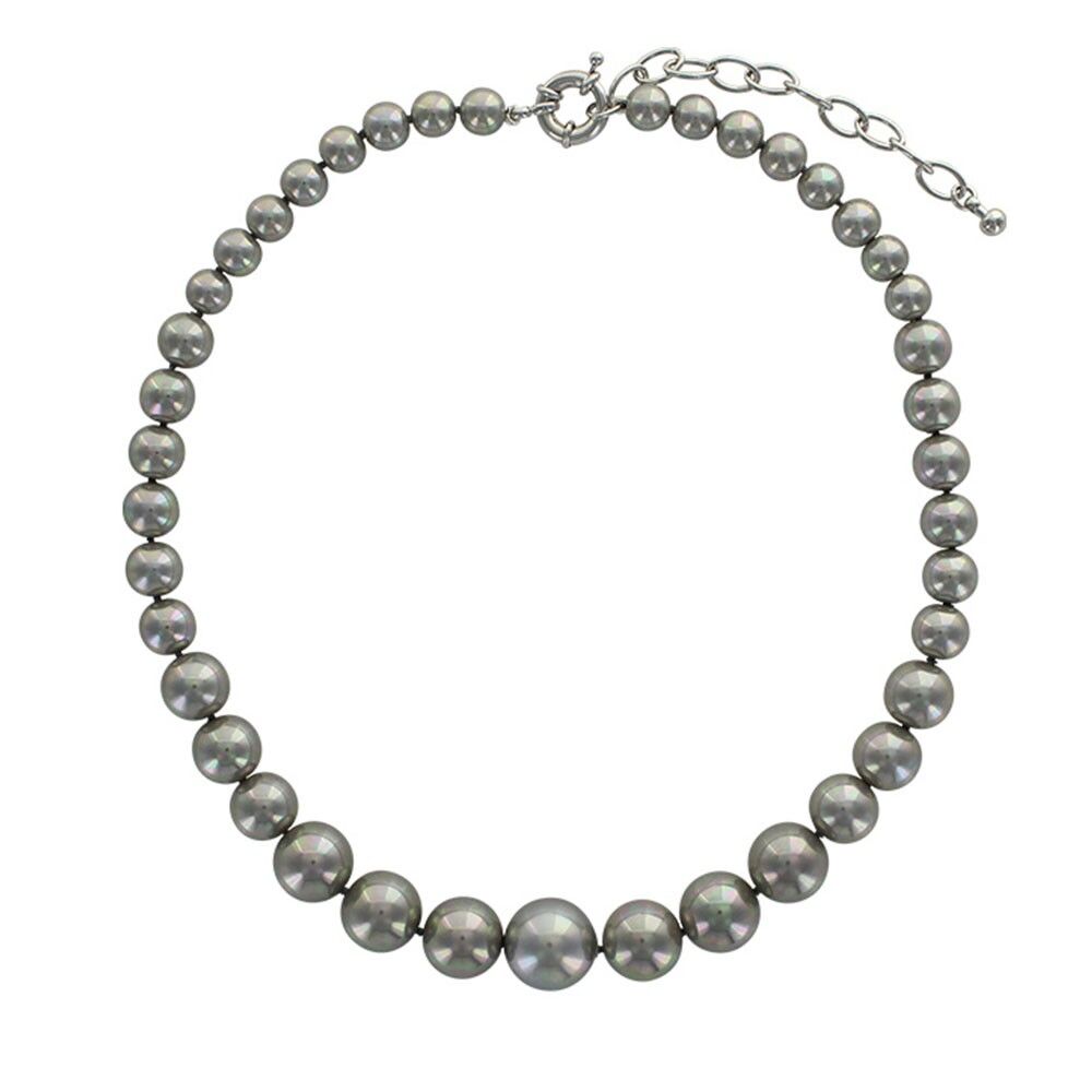 Gray Mallorcan store Pearl Necklace – 8mm Ball Stones