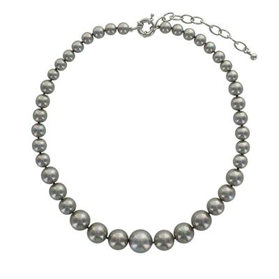 Collar Perlas de Mallorca gris - Piedras bolas 8/14mm