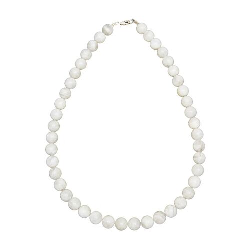 Collier Pierre de lune - Pierres boules 10mm - 78 cm- Fermoir or