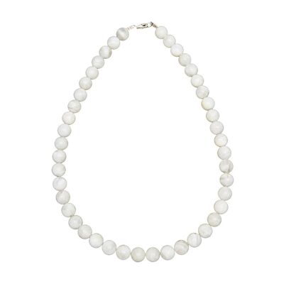 Moonstone necklace - 10mm ball stones - 100 cm - Gold clasp
