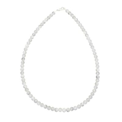 Collana Moonstone - Pietre a sfera 6mm - 42 cm - Chiusura in argento