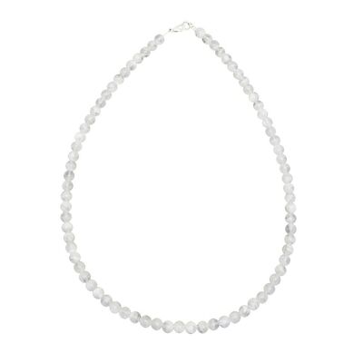Moonstone necklace - 6mm ball stones - 48 cm - Silver clasp