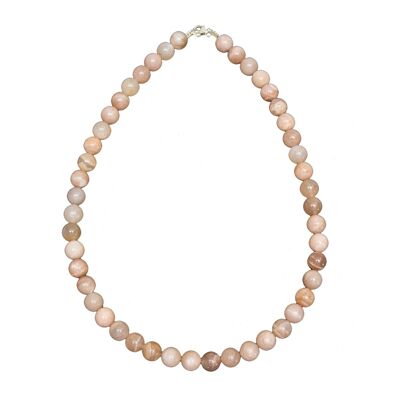 Sunstone necklace - 10mm ball stones - 39 cm - Gold clasp