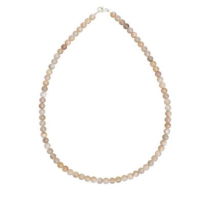 Collier Pierre de soleil - Pierres boules 6mm - 56 cm- Fermoir or