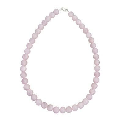 Pink quartz necklace - 10mm ball stones - 42 - FO