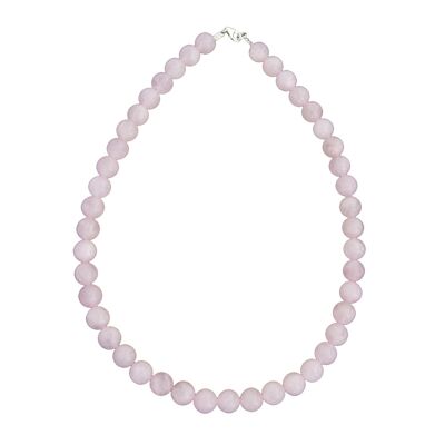 Collana in quarzo rosa - Pietre a sfera 10mm - 48 - FO