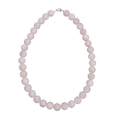 Pink quartz necklace - 12mm ball stones - 56 - FO