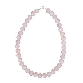 Collier Quartz rose - Pierres boules 12mm - 100 - FA 2