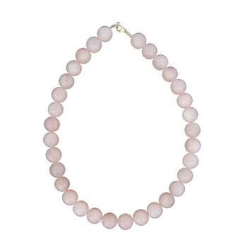 Collier Quartz rose - Pierres boules 14mm - 100 - FA 2