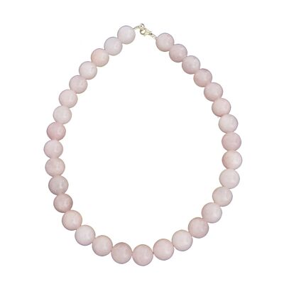 Pink quartz necklace - 14mm ball stones - 100 - FO