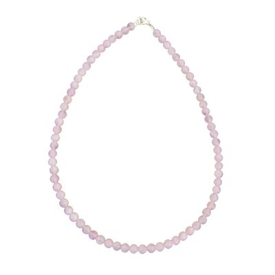 Pink quartz necklace - 6mm ball stones - 42 - FO