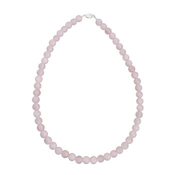 Collier Quartz rose - Pierres boules 8mm - 42 - FO 1