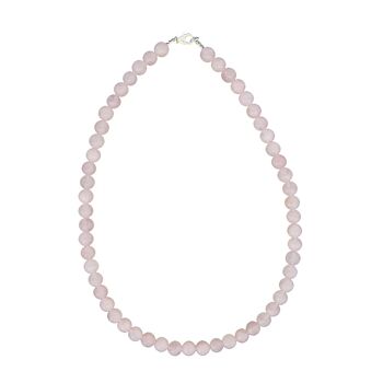 Collier Quartz rose - Pierres boules 8mm - 56 - FA 2