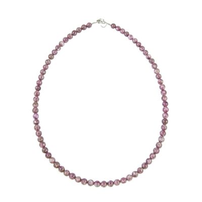 Rubellite necklace - 6mm ball stones - 39 - FO