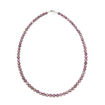 Collier Rubellite - Pierres boules 6mm - 48 - FO 1