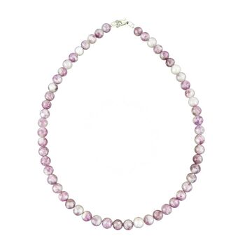 Collier Rubellite - Pierres boules 8mm - 42 - FO 1