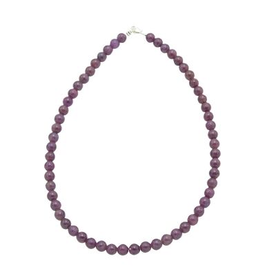 Collier Rubis - Pierres boules 8mm - 39 - FA
