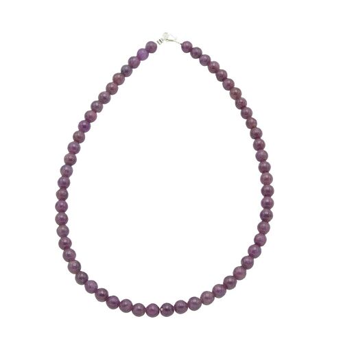 Collier Rubis - Pierres boules 8mm - 39 - FO