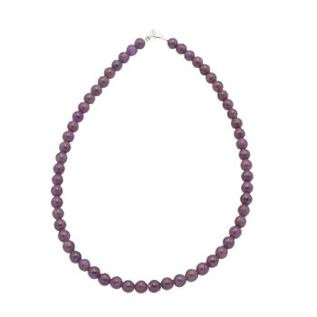 Collier Rubis - Pierres boules 8mm - 48 - FO 1