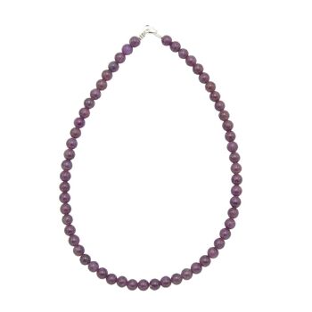 Collier Rubis - Pierres boules 8mm - 56 - FA 2