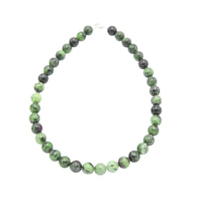 Ruby on Zoisite necklace - 12mm ball stones - 39 - FO