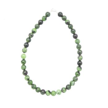 Collier Rubis sur Zoïsite - Pierres boules 12mm - 42 - FA 2