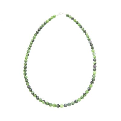 Collana Rubino su Zoisite - Pietre a sfera 6mm - 39 - FA