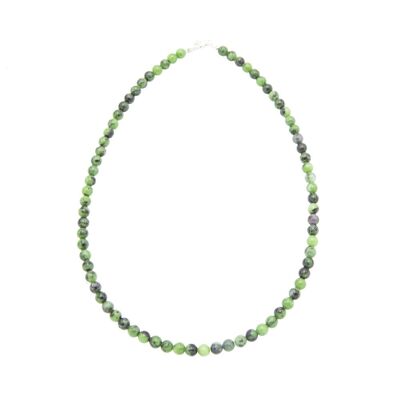 Ruby on Zoisite necklace - 6mm ball stones - 42 - FA