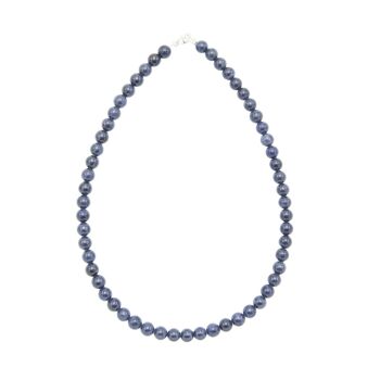 Collier Saphir - Pierres boules 8mm - 39 - FO 2