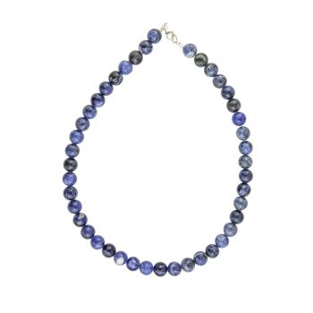 Collier Sodalite - Pierres boules 10mm - 56 - FA 2