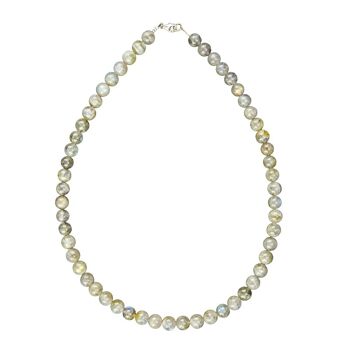 Collier Spectrolite - Pierres boules 8mm - 39 - FO 2