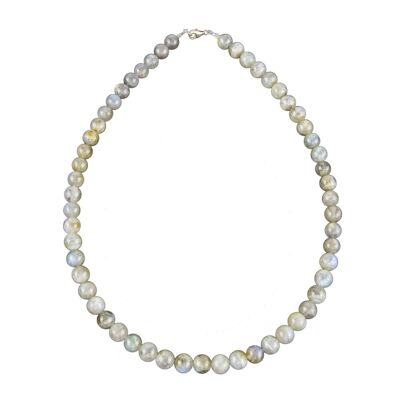 Spectrolite necklace - 8mm ball stones - 56 - FO