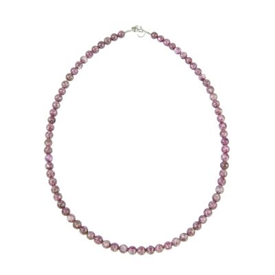 Pink tourmaline necklace - 6mm ball stones - 42 - FA