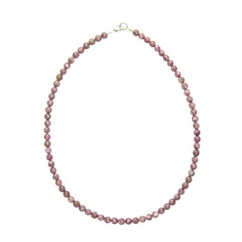 Collier Tourmaline rose - Pierres boules 6mm - 42 - FA 2