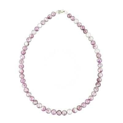 Pink tourmaline necklace - 8mm ball stones - 42 - FO
