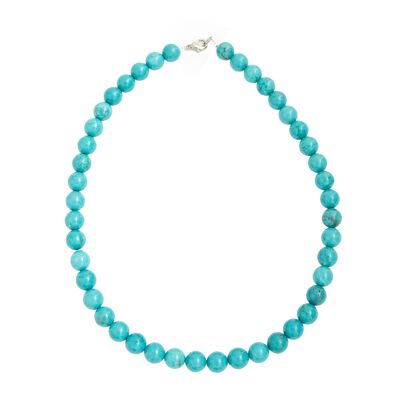 Collier Turquoise stabilisée - Pierres boules 10mm - 39 - FA