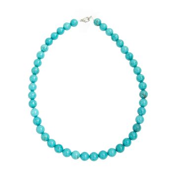 Collier Turquoise stabilisée - Pierres boules 10mm - 39 - FO 1